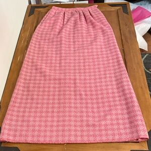 Bergdorf Goodman Pink Houndstooth Women's Skirt Size Small